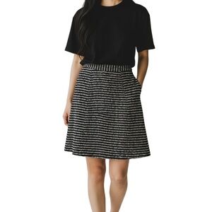 Theory Tweed Striped A-Line Mini Skirt